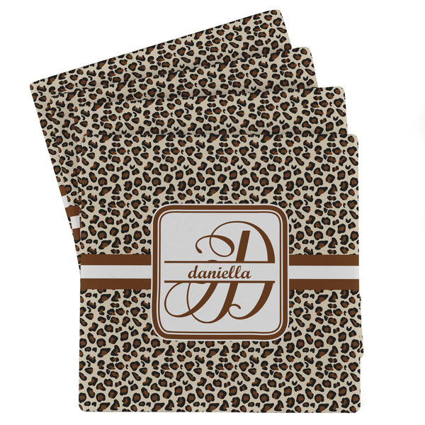 Custom Leopard Print Absorbent Stone Coasters - Set of 4 (Personalized)
