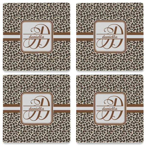 Leopard Print Set of 4 Sandstone Coasters - See All 4 View