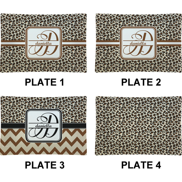Leopard Print Set of Rectangular Appetizer / Dessert Plates (Approval)