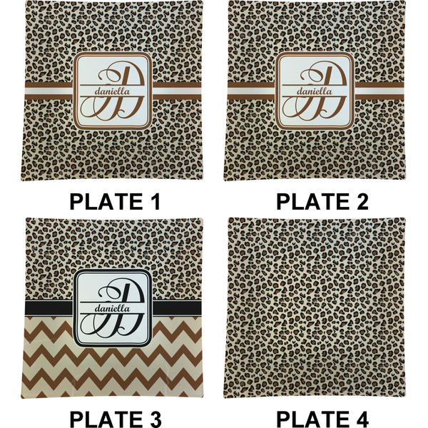 Leopard Print Set of Square Dinner Plates (Approval)