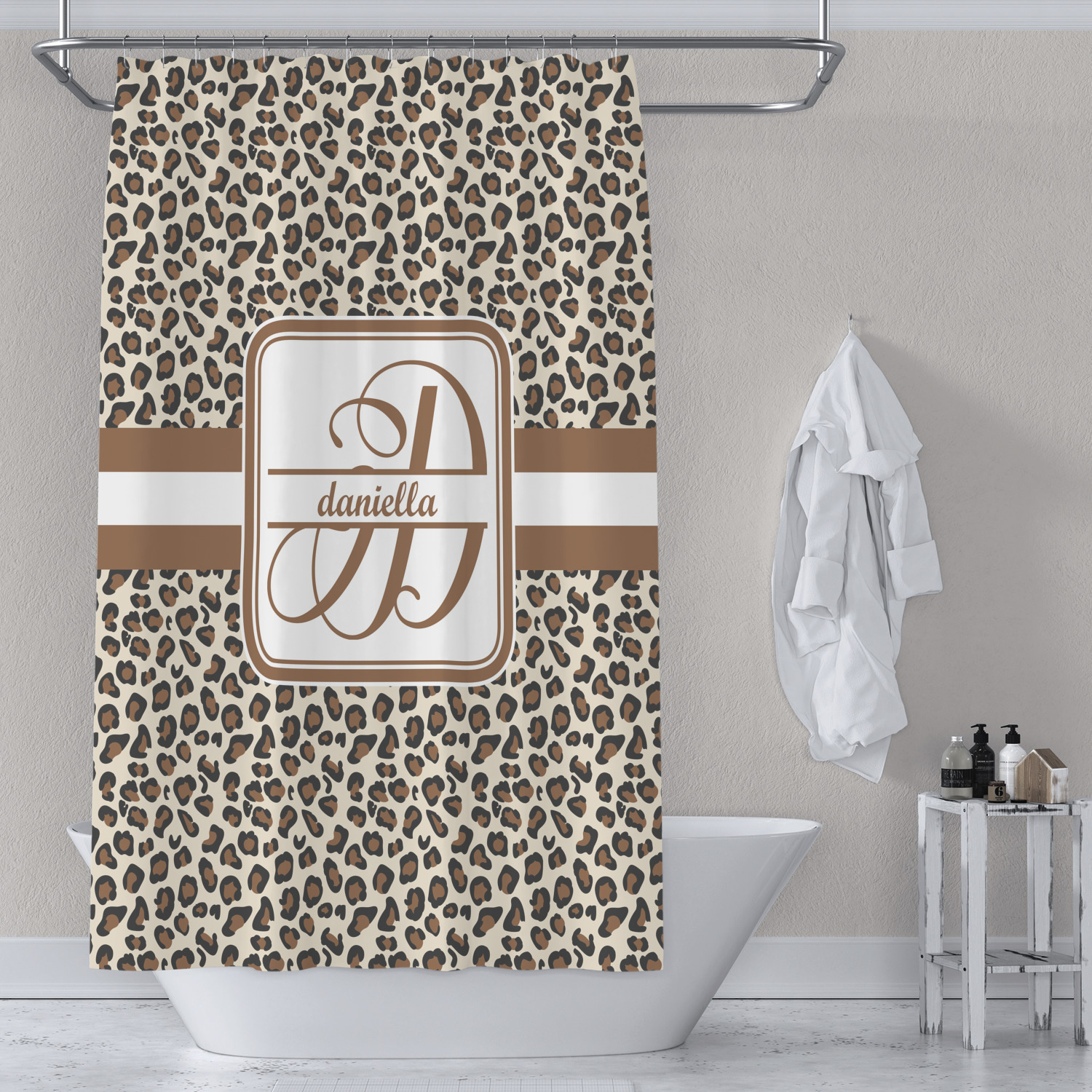 Leopard Print Shower Curtain Personalized YouCustomizeIt