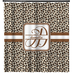 Leopard Print Shower Curtain - 69"x70" w/ Name and Initial