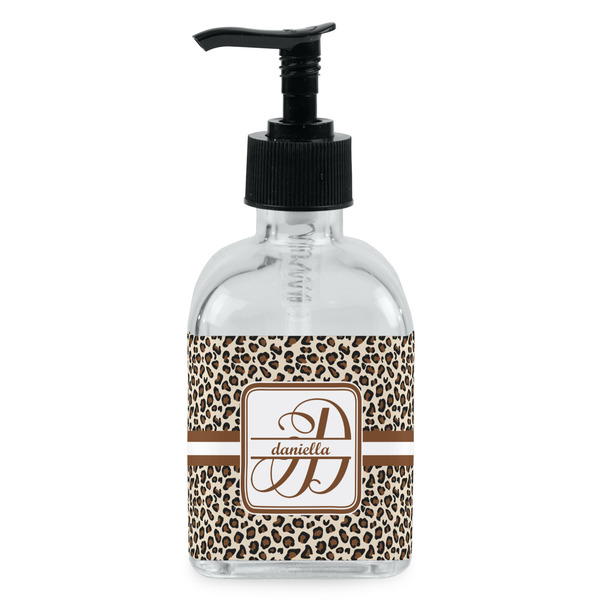 Custom Leopard Print Glass Soap & Lotion Bottle - Single Bottle (Personalized)