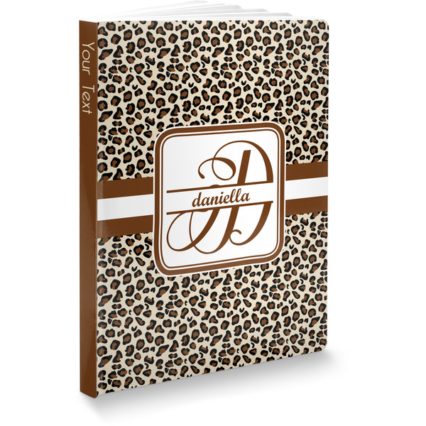Custom Leopard Print Softbound Notebook - 5.75" x 8" (Personalized)
