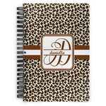 Leopard Print Spiral Notebook - 7x10 w/ Name and Initial