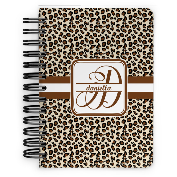 Custom Leopard Print Spiral Notebook - 5x7 w/ Name and Initial
