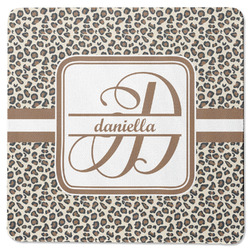 Leopard Print Square Rubber Backed Coaster (Personalized)