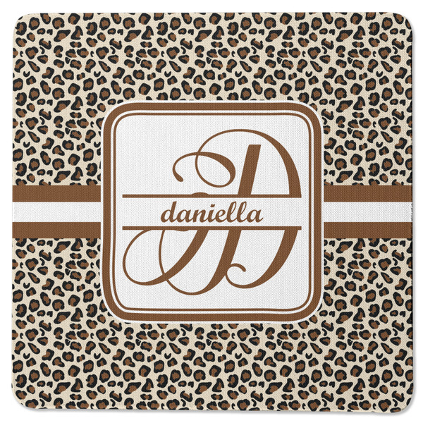 Leopard Print Square Coaster Rubber Back - Single