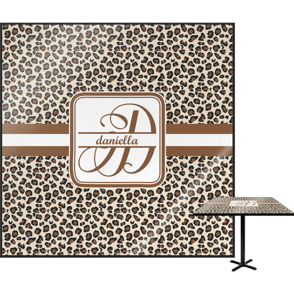 Custom Leopard Print Square Table Top - 24" (Personalized)