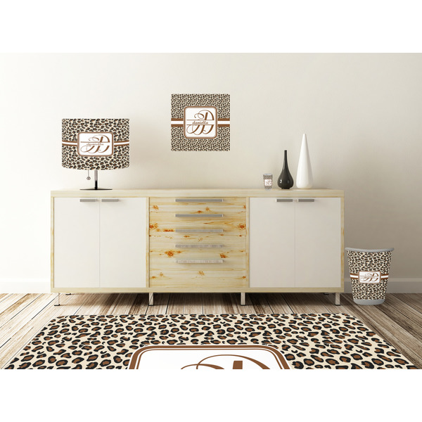 Leopard Print Square Wall Decal Wooden Desk