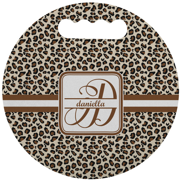 Custom Leopard Print Stadium Cushion (Round) (Personalized)