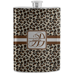 Leopard Print Stainless Steel Flask (Personalized)