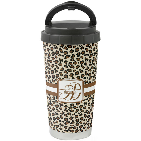 Custom Leopard Print Stainless Steel Coffee Tumbler (Personalized)