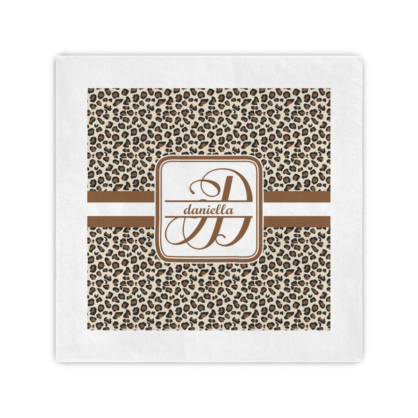 Custom Leopard Print Standard Cocktail Napkins (Personalized)