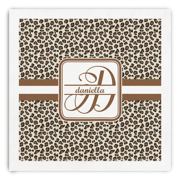 Custom Leopard Print Paper Dinner Napkins (Personalized)