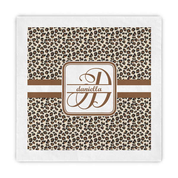 Custom Leopard Print Decorative Paper Napkins (Personalized)