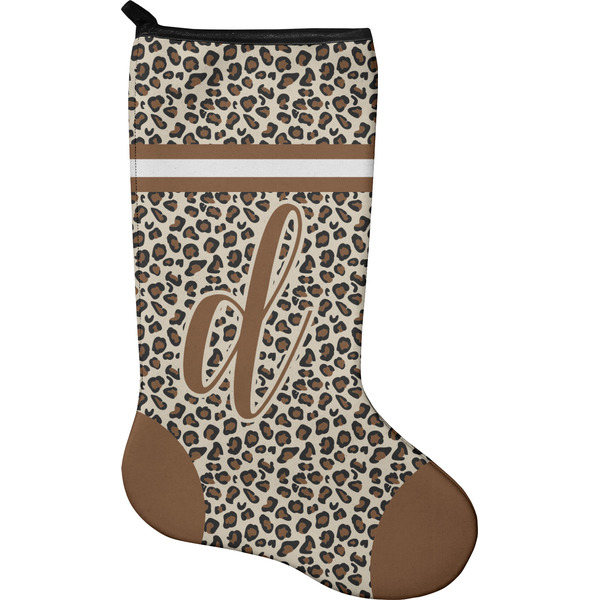 Custom Leopard Print Holiday Stocking - Neoprene (Personalized)