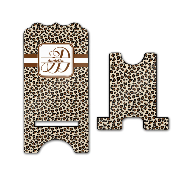 Leopard Print Stylized Phone Stand - Front & Back - Large