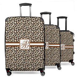 Leopard Print 3 Piece Luggage Set - 20" Carry On, 24" Medium Checked, 28" Large Checked (Personalized)