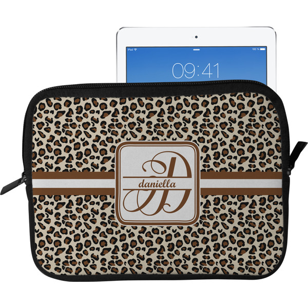 Custom Leopard Print Tablet Case / Sleeve - Large (Personalized)