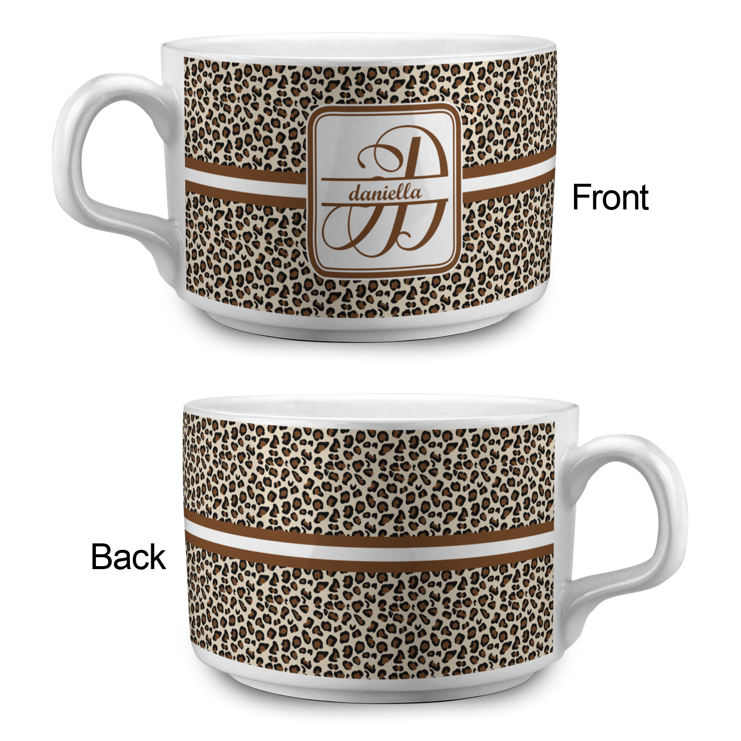 Leopard Print Tea Cups (Personalized) YouCustomizeIt