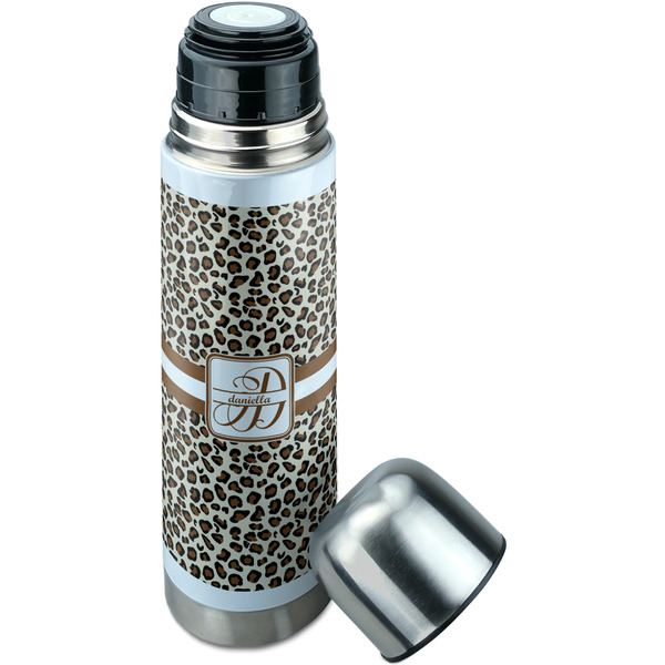 Leopard Print Thermos - Lid Off