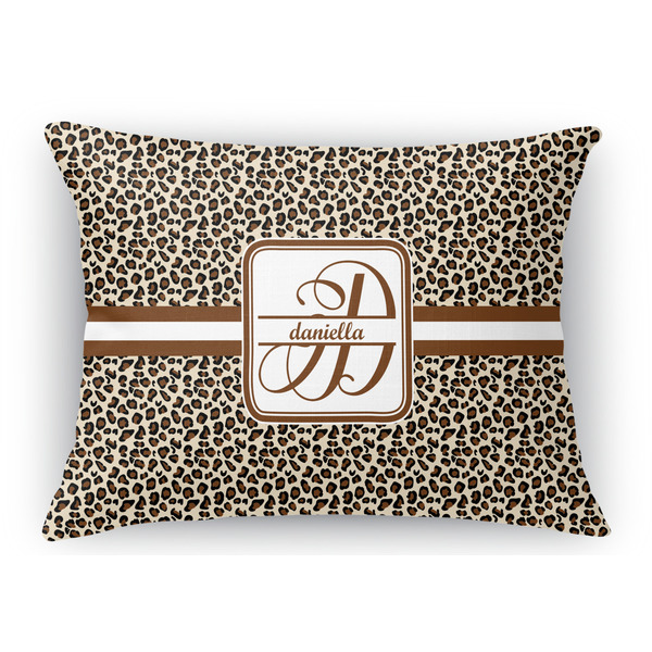 Custom Leopard Print Rectangular Throw Pillow Case (Personalized)