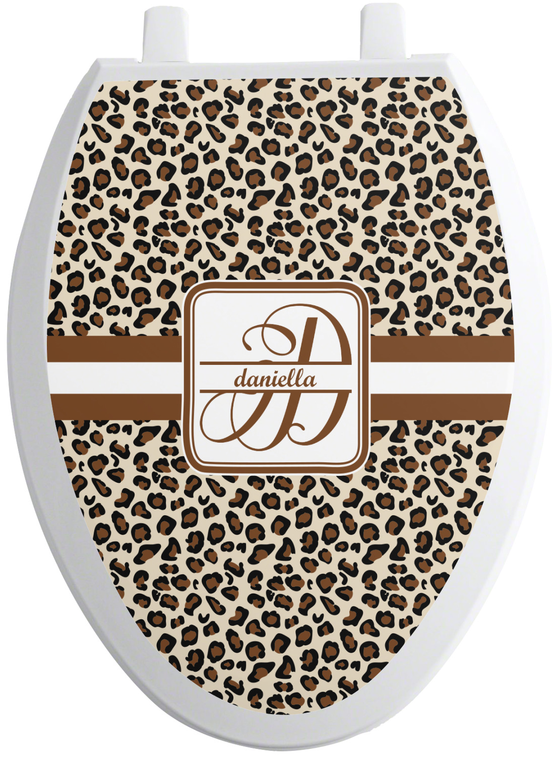 Leopard Print Toilet Seat Decal Elongated (Personalized) YouCustomizeIt