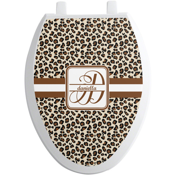 Custom Leopard Print Toilet Seat Decal - Elongated (Personalized)
