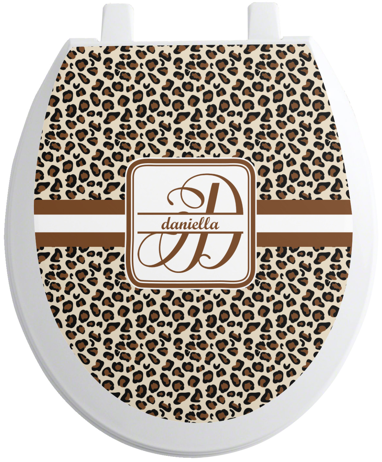 Leopard Print Toilet Seat Decal (Personalized) YouCustomizeIt