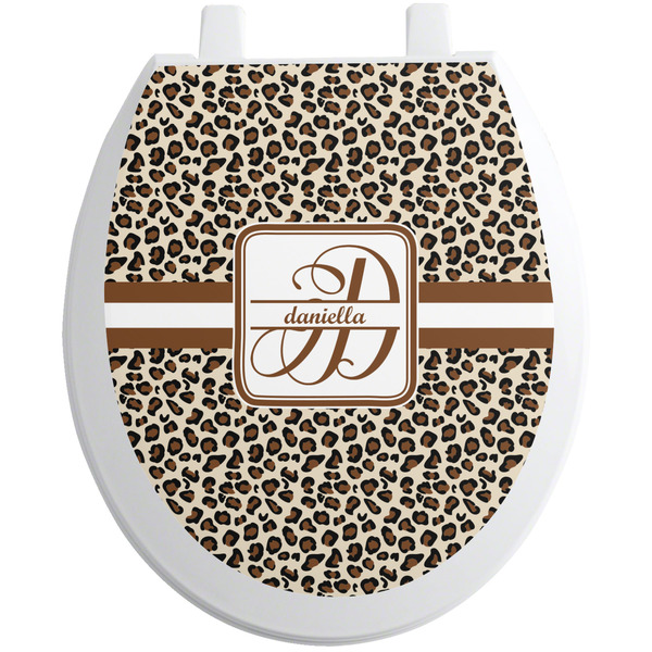 Custom Leopard Print Toilet Seat Decal (Personalized)