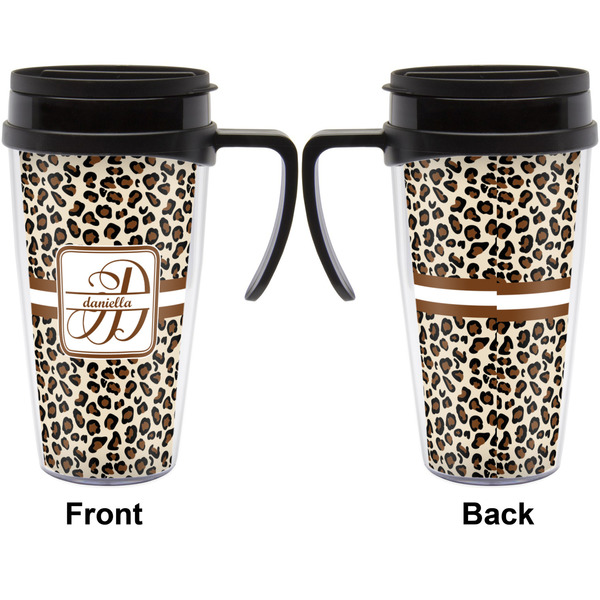 Leopard Print Travel Mug with Black Handle - Approval