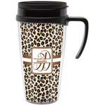 Leopard Print Acrylic Travel Mug with Handle (Personalized)