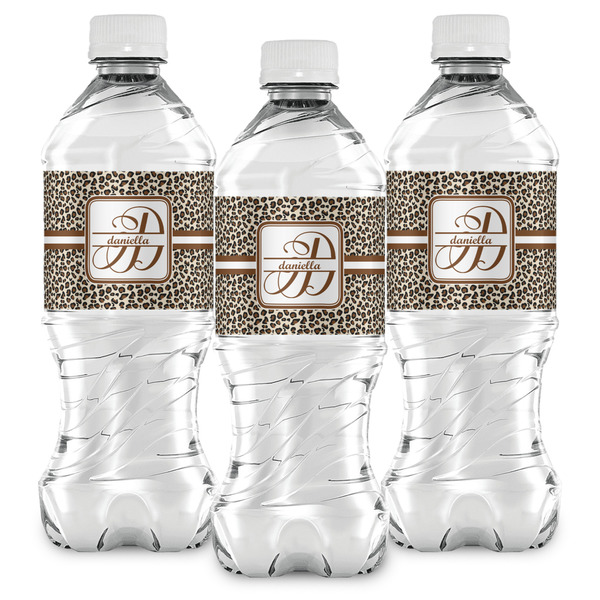 Leopard Print Water Bottle Labels - Front View