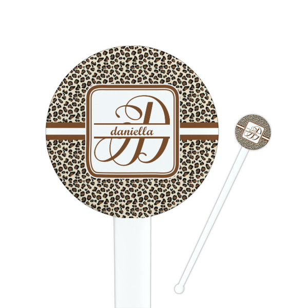 Custom Leopard Print Round Plastic Stir Sticks (Personalized)