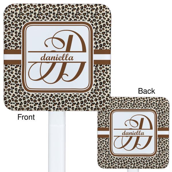 Leopard Print White Plastic Stir Stick - Double Sided - Approval