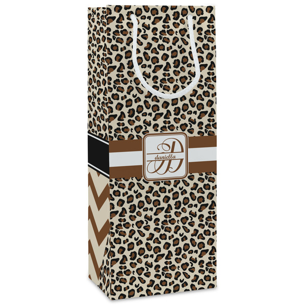 Custom Leopard Print Wine Gift Bags - Matte (Personalized)