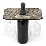 Leopard Print Wine Bottle & Glass Holder (Personalized)