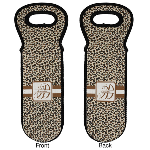 Leopard Print Wine Tote Front & Back