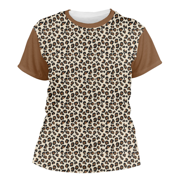 Custom Leopard Print Women's Crew T-Shirt - Small