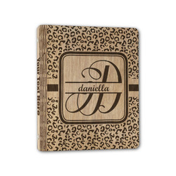 Leopard Print Wood 3-Ring Binder - 1" Half-Letter Size (Personalized)