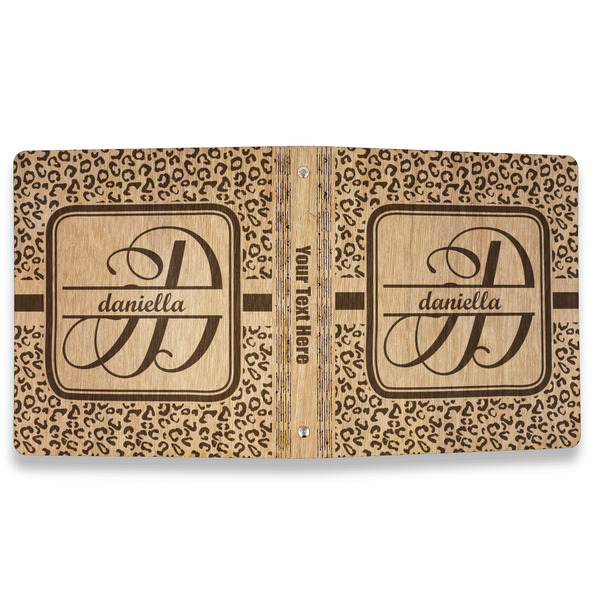 Leopard Print Wood 3-Ring Binders - 1" Letter - Approval