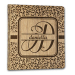 Leopard Print Wood 3-Ring Binder - 1" Letter Size (Personalized)