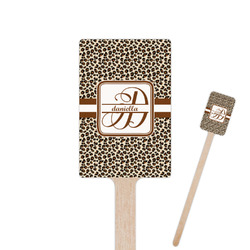 Leopard Print 6.25" Rectangle Wooden Stir Sticks - Single Sided (Personalized)