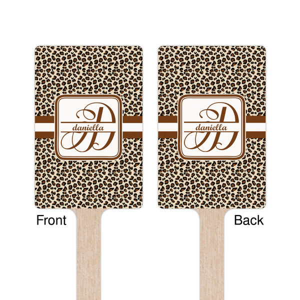 Leopard Print Wooden 6.25" Stir Stick - Rectangular - Double Sided - Front & Back