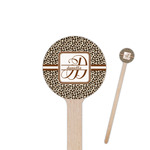 Leopard Print 7.5" Round Wooden Stir Sticks - Double Sided (Personalized)