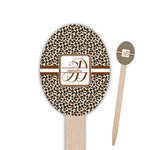 Leopard Print Oval Wooden Food Picks - Single Sided (Personalized)