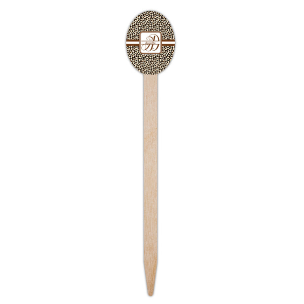 Leopard Print Wooden Food Pick - Oval - Single Pick