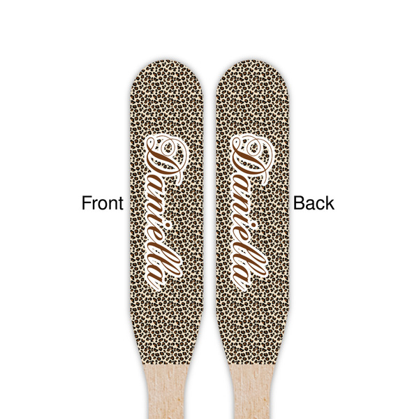 Leopard Print Wooden Food Pick - Paddle - Double Sided - Front & Back