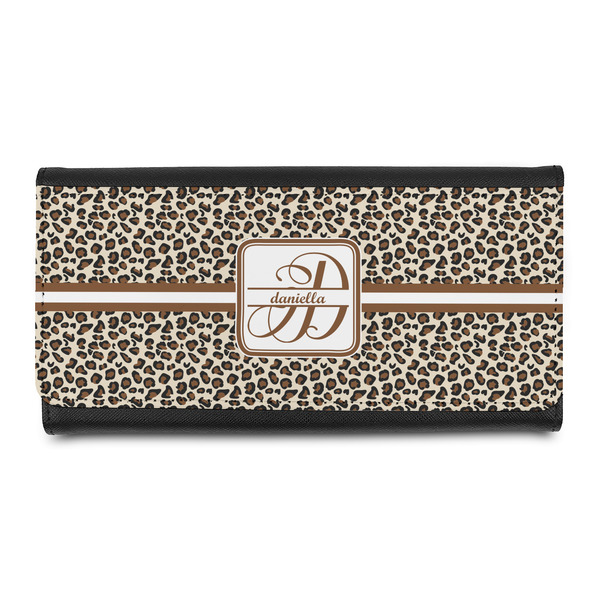 Custom Leopard Print Leatherette Ladies Wallet (Personalized)
